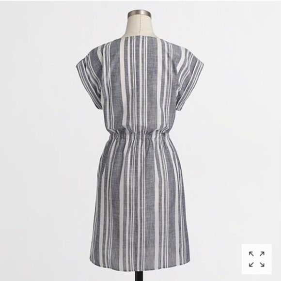 J. Crew Factory Striped V Neck Popover Dress XXS - Picture 2 of 13